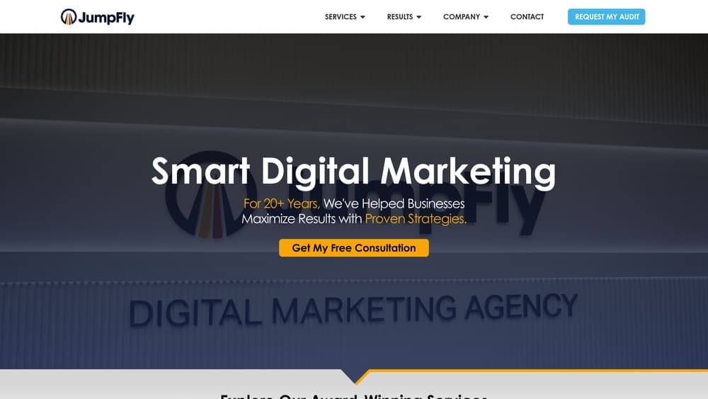 Screenshot of JumpFly website