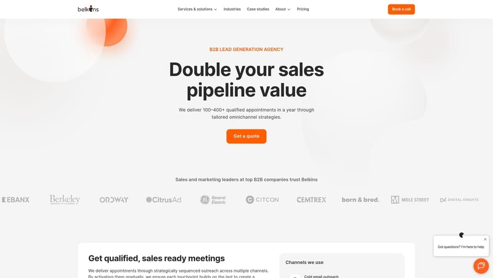 Screenshot of Belkins website