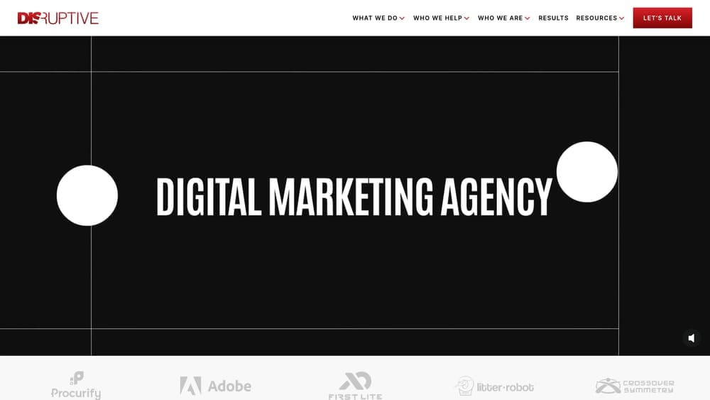 Screenshot of Disruptive Advertising website