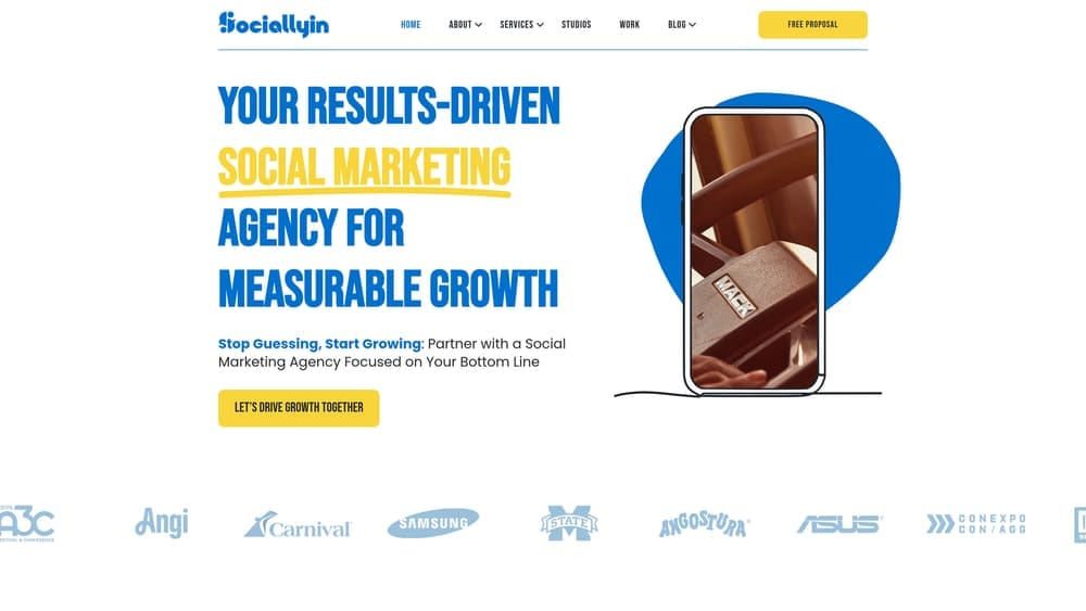 Screenshot of Sociallyin website