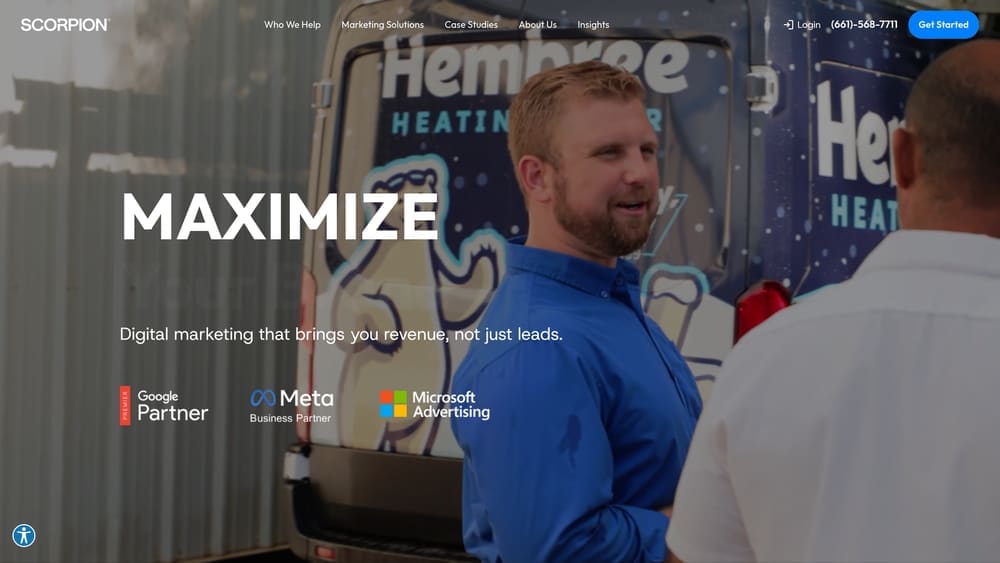 Screenshot of Scorpion website