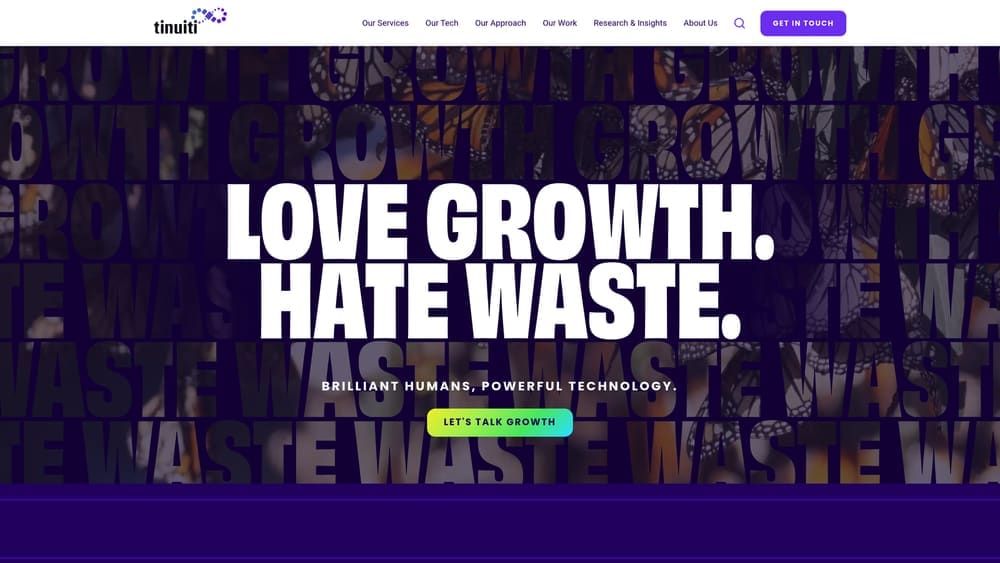 Screenshot of Tinuiti website