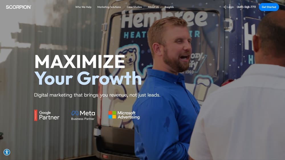 Screenshot of Scorpion website