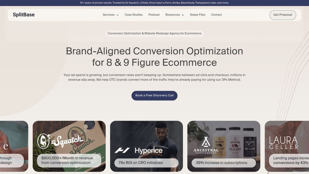 Screenshot of SplitBase website