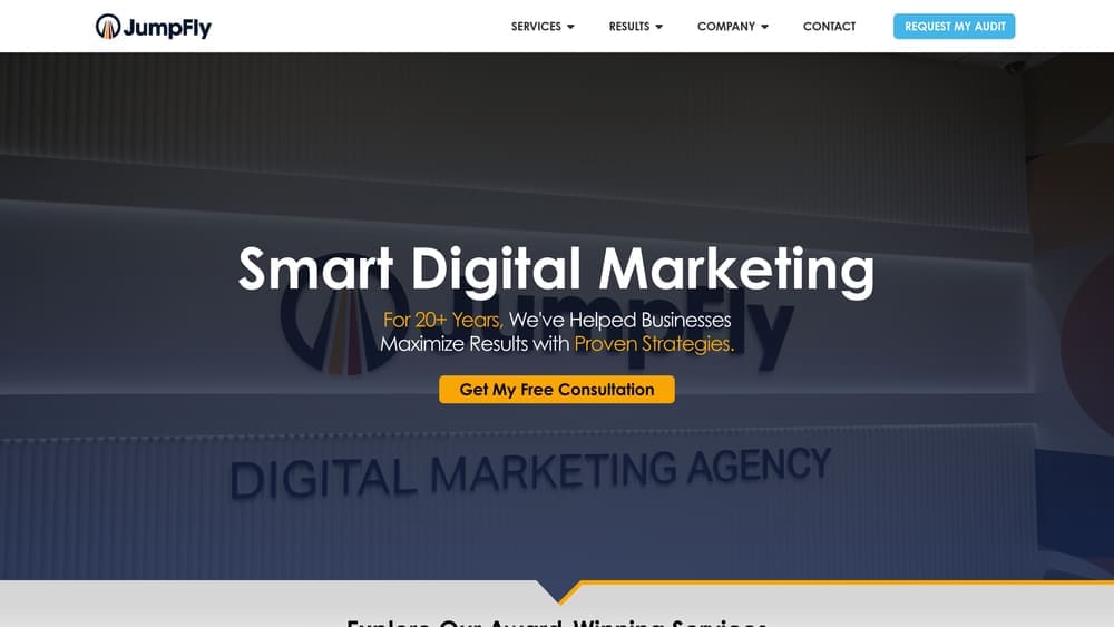 Screenshot of JumpFly website