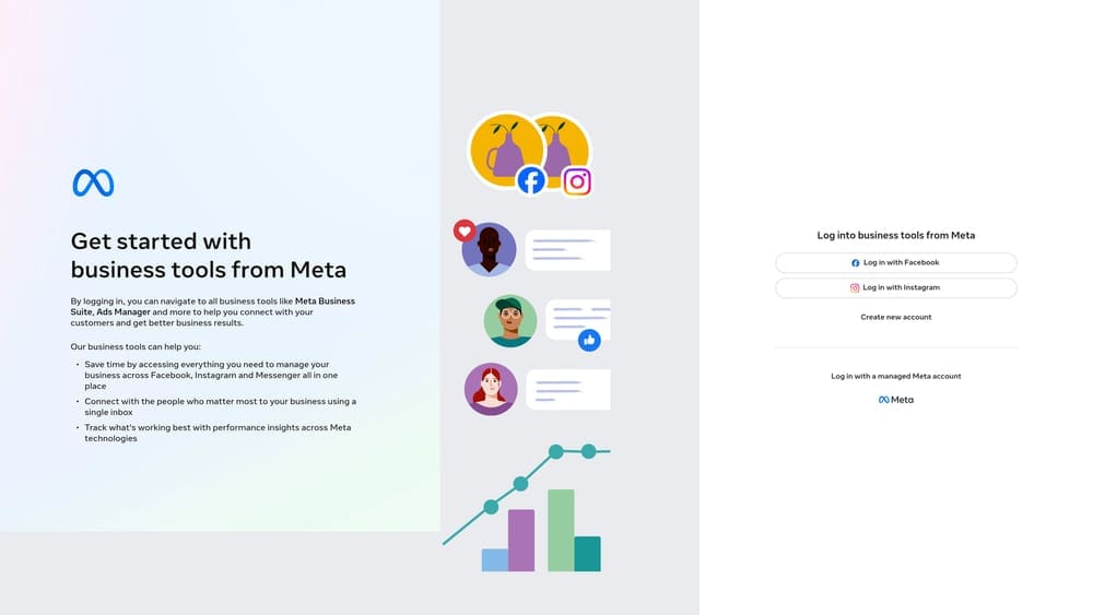 Screenshot of Meta Business Suite website
