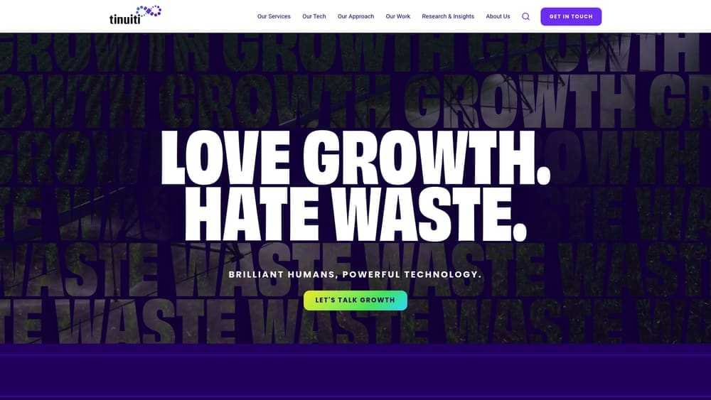 Screenshot of Tinuiti website