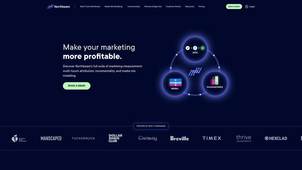 Screenshot of Northbeam website