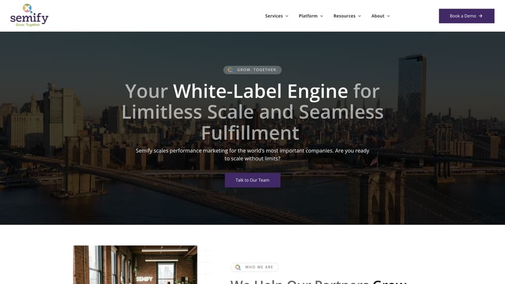Screenshot of Semify website