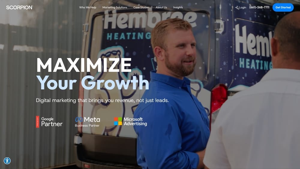 Screenshot of Scorpion website