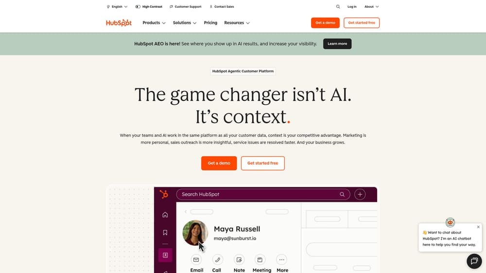 Screenshot of HubSpot Landing Pages website