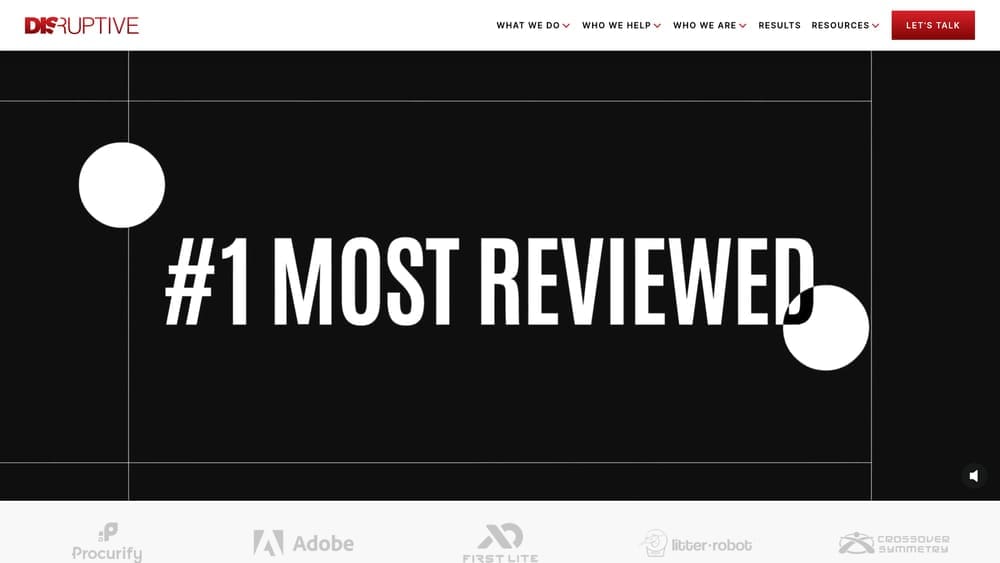 Screenshot of Disruptive Advertising website