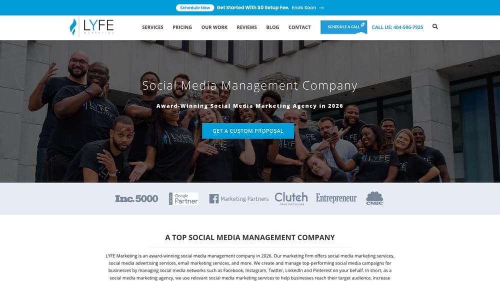 Screenshot of Lyfe Marketing website