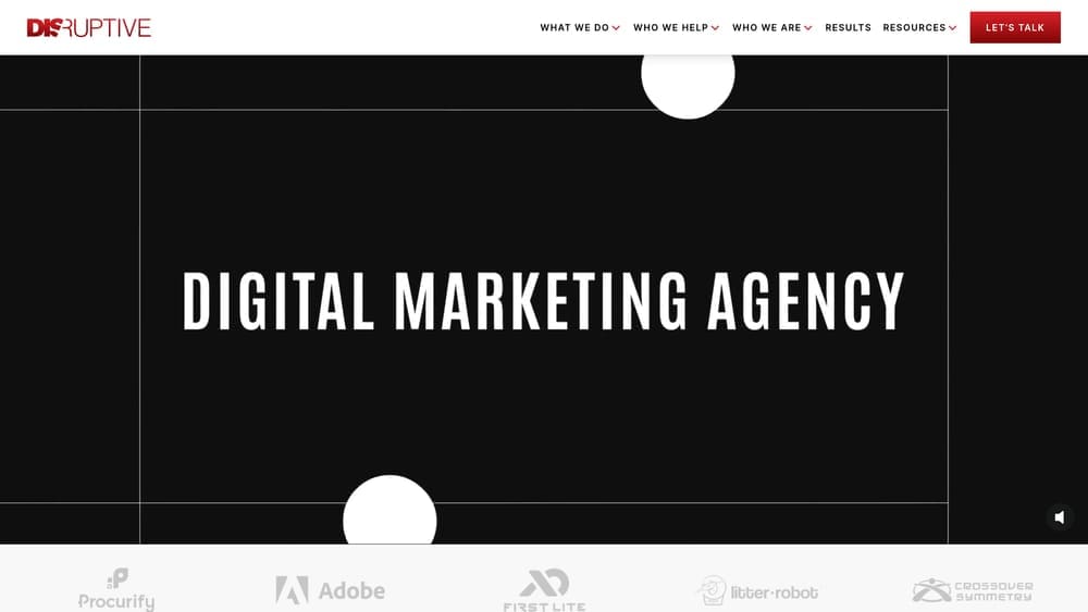 Screenshot of Disruptive Advertising website