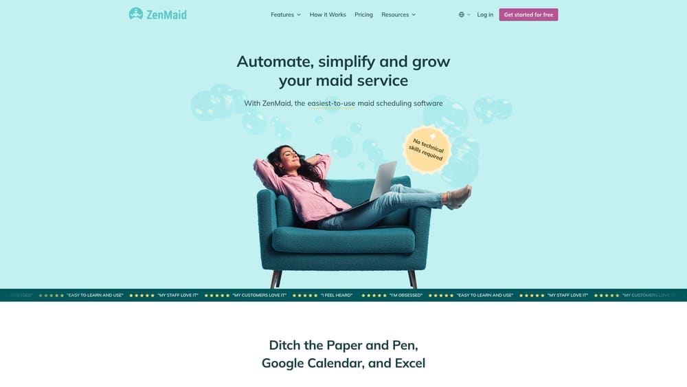 Screenshot of ZenMaid website