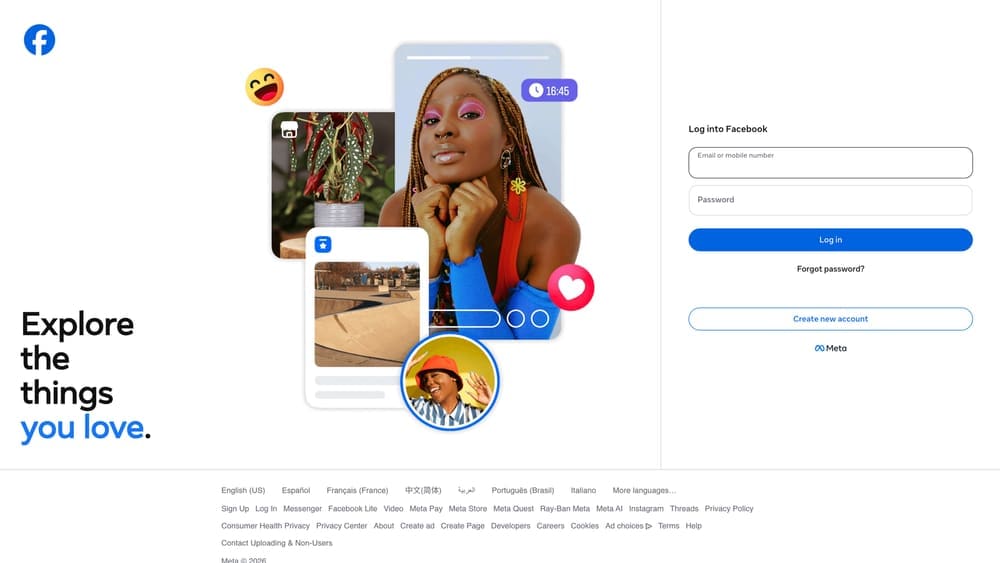 Screenshot of Meta Ads (Facebook & Instagram) website