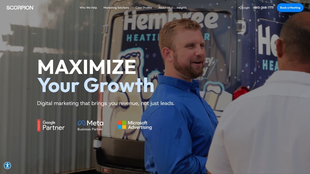 Screenshot of Scorpion website