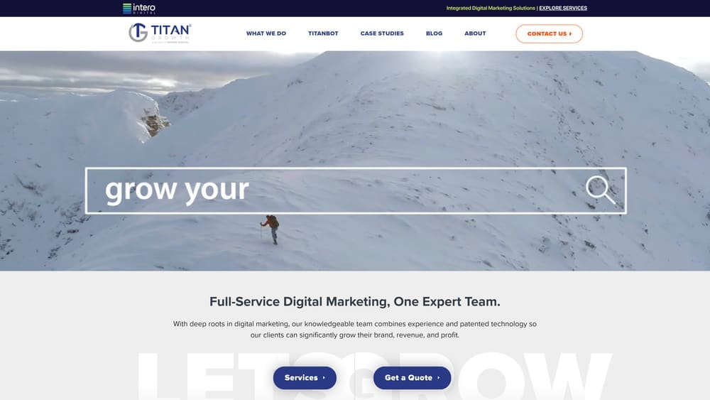 Screenshot of Titan Growth website