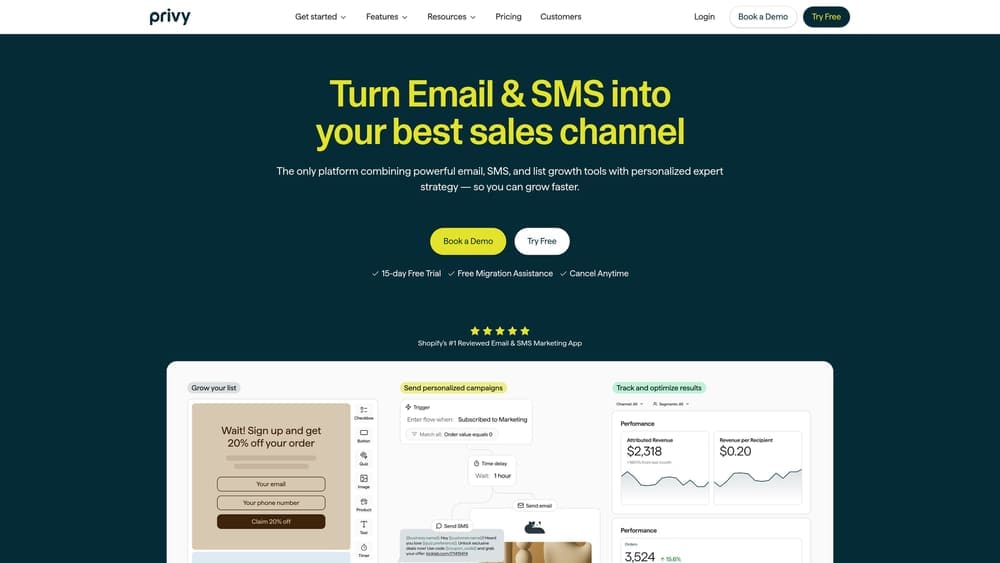 Screenshot of Privy website