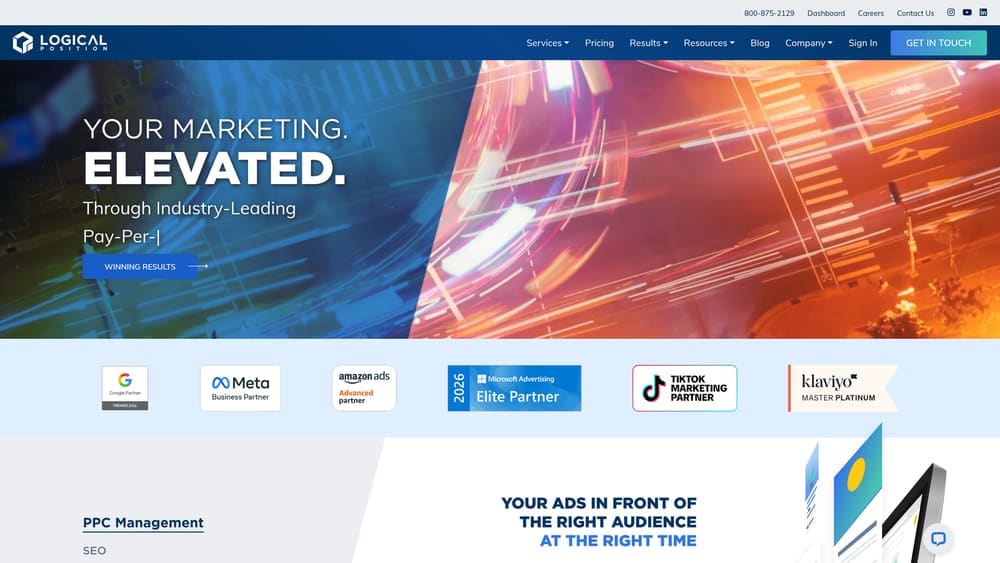 Screenshot of Logical Position website