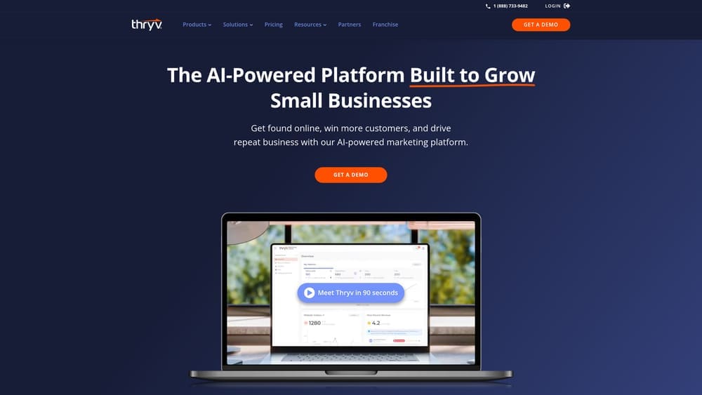 Screenshot of Thryv website