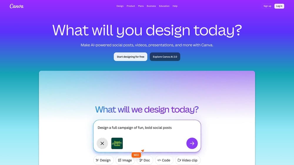 Screenshot of Canva Pro website