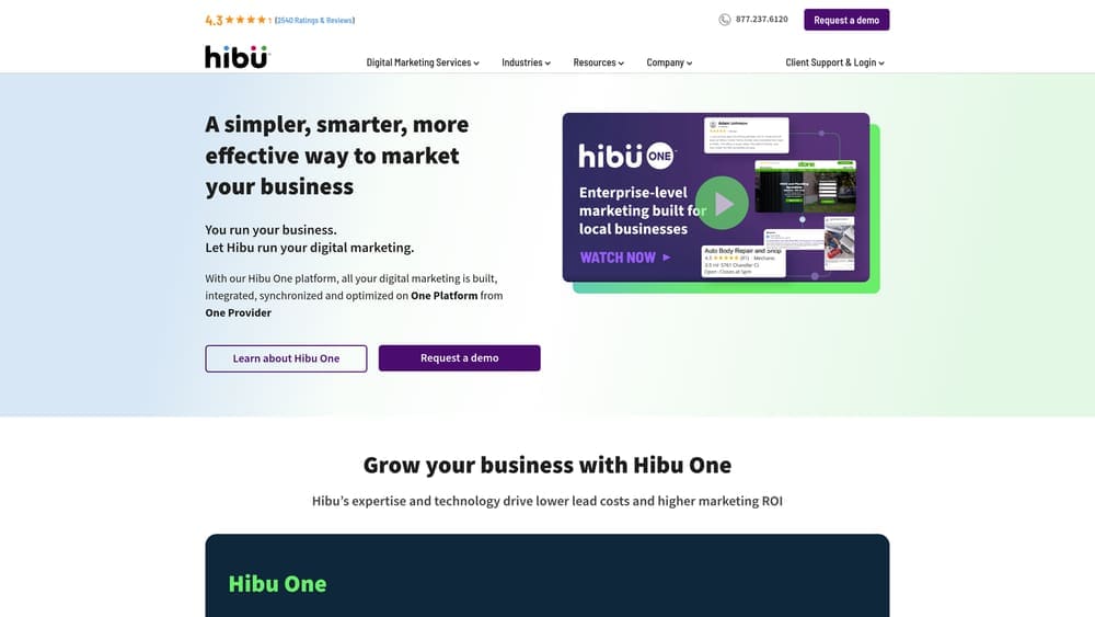 Screenshot of Hibu website