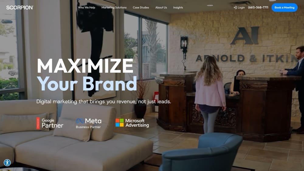 Screenshot of Scorpion website