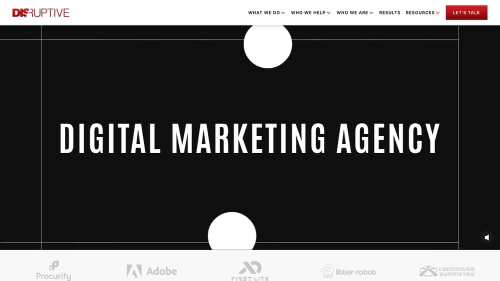 Screenshot of Disruptive Advertising website