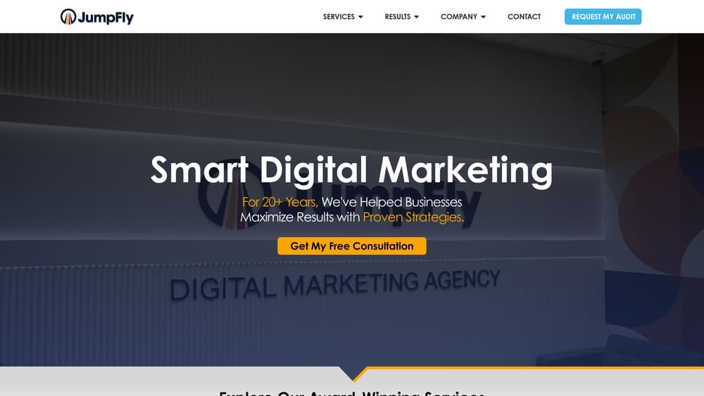 Screenshot of JumpFly website