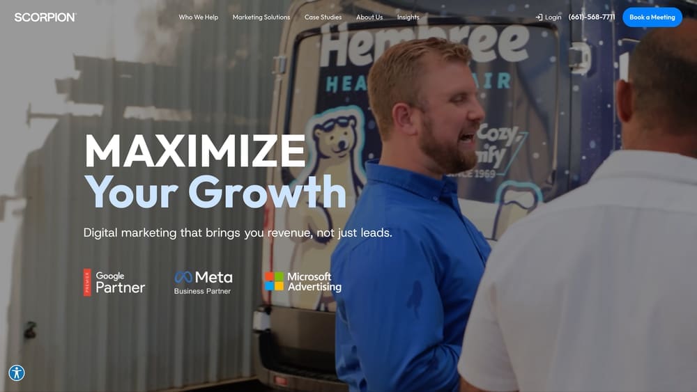 Screenshot of Scorpion website