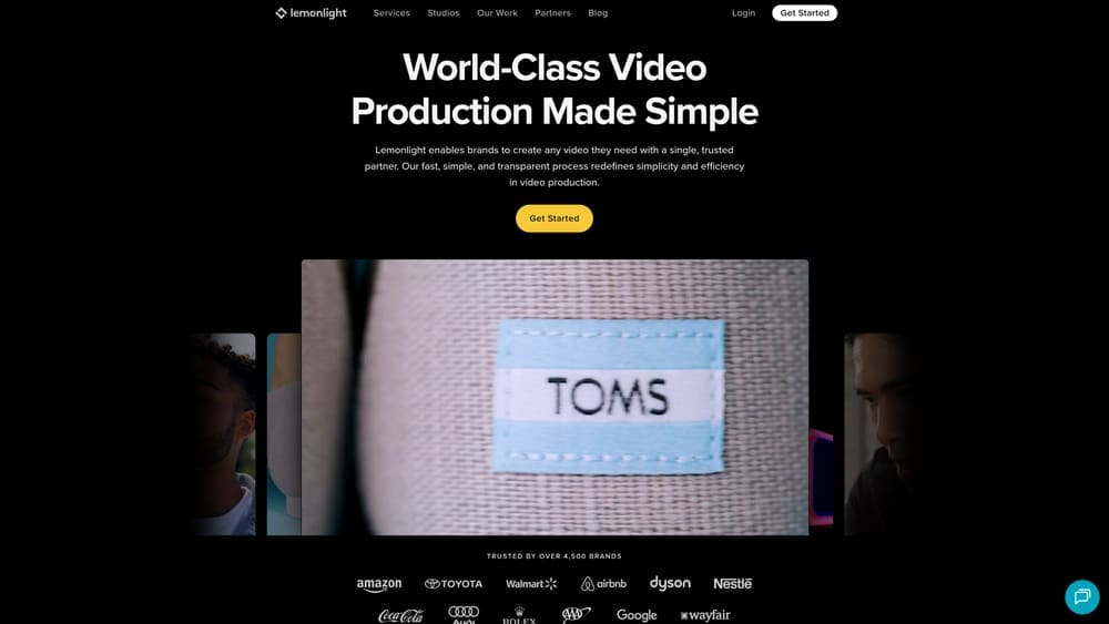 Screenshot of Lemonlight website