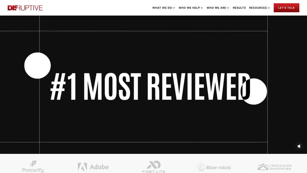 Screenshot of Disruptive Advertising website