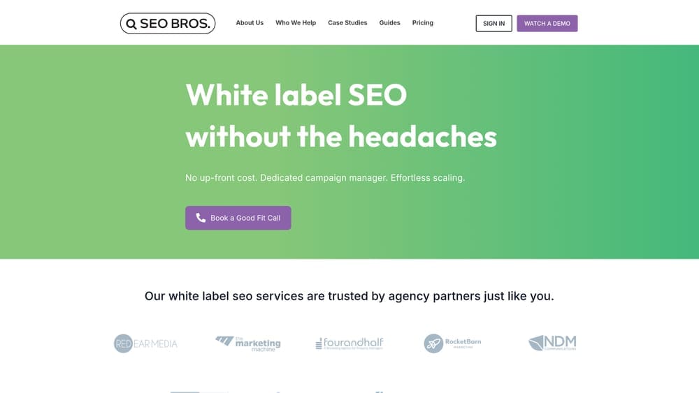 Screenshot of SEO Brothers website