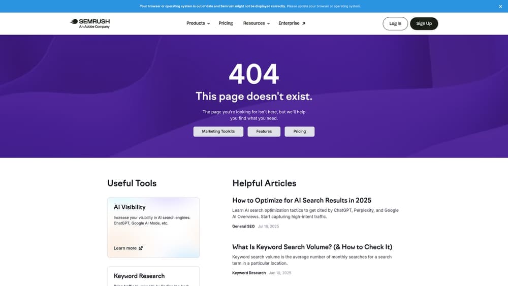 Screenshot of Semrush PPC Toolkit website