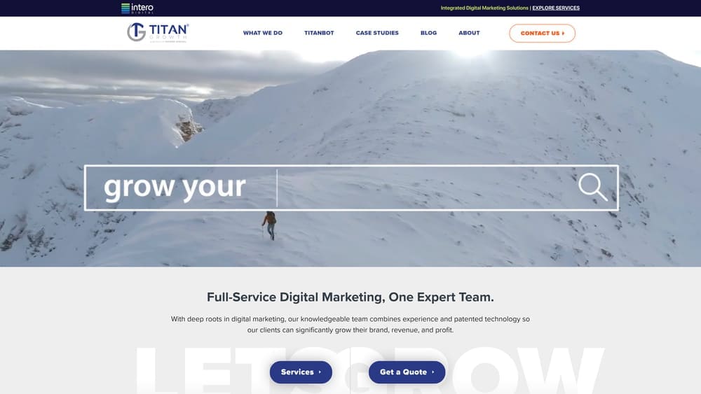 Screenshot of Titan Growth website