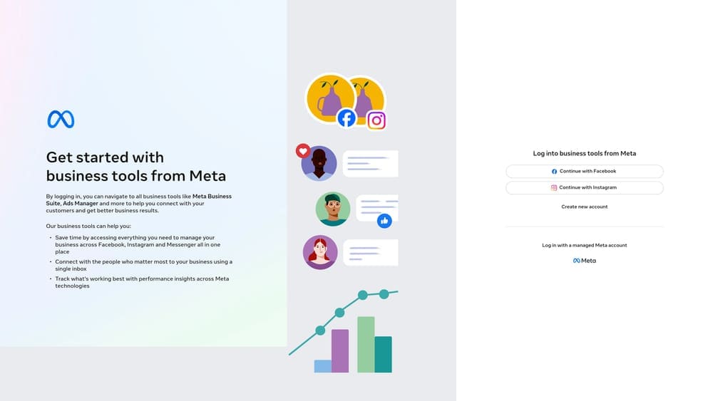 Screenshot of Meta Business Suite website