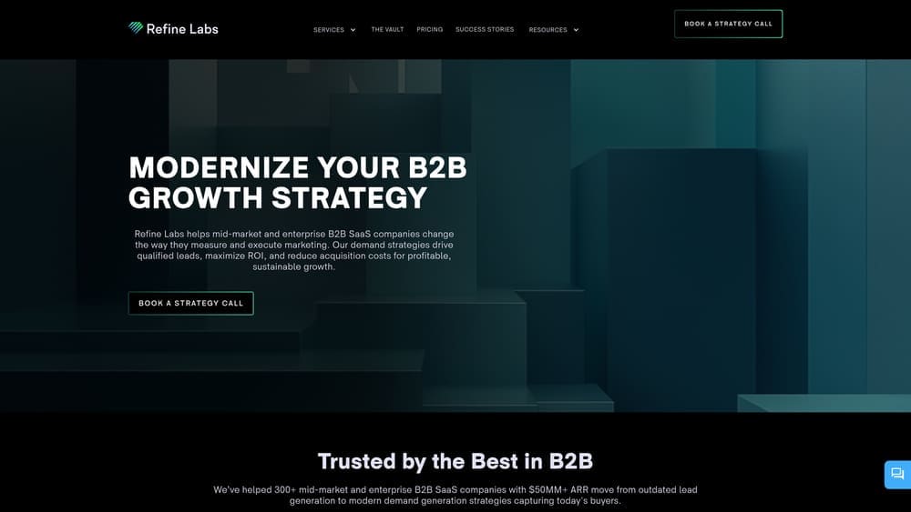 Screenshot of Refine Labs website