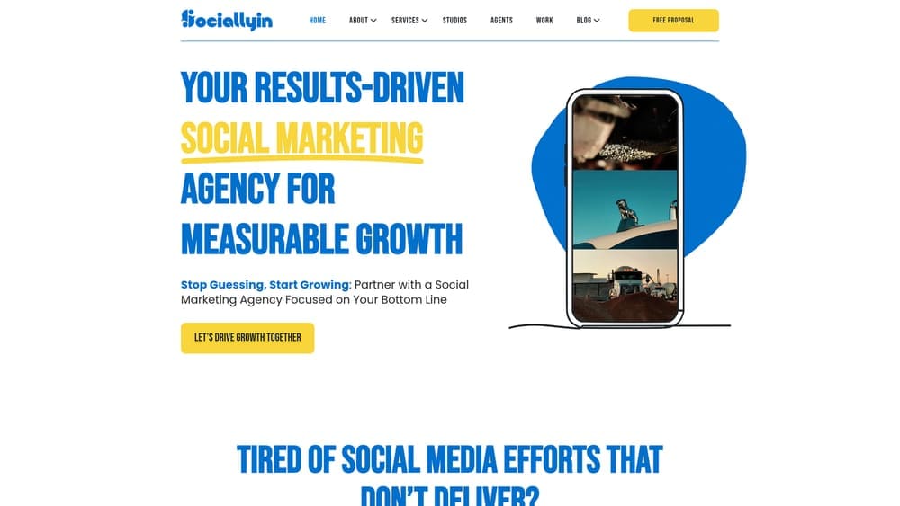 Screenshot of Sociallyin website