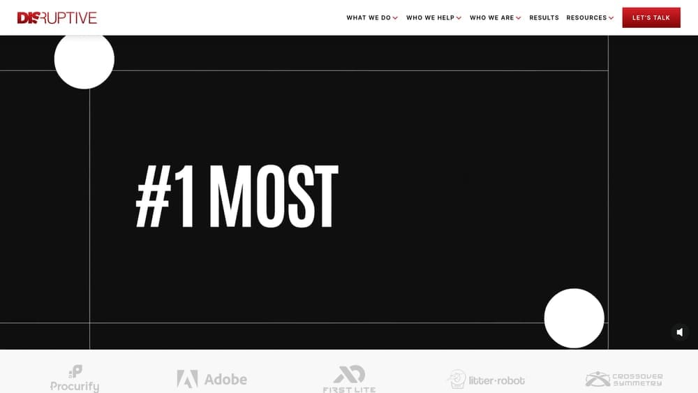 Screenshot of Disruptive Advertising website