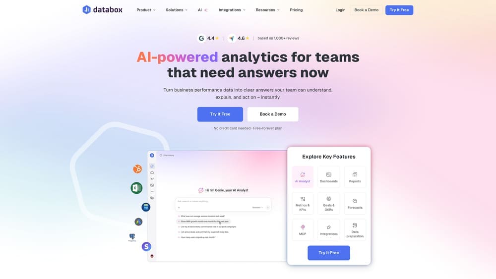 Screenshot of Databox website