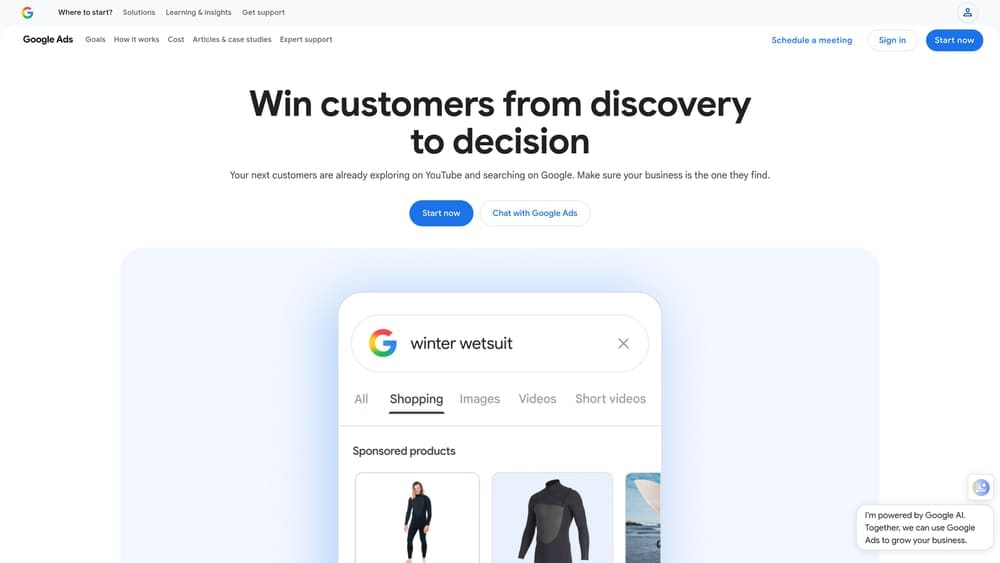 Screenshot of Google Ads website