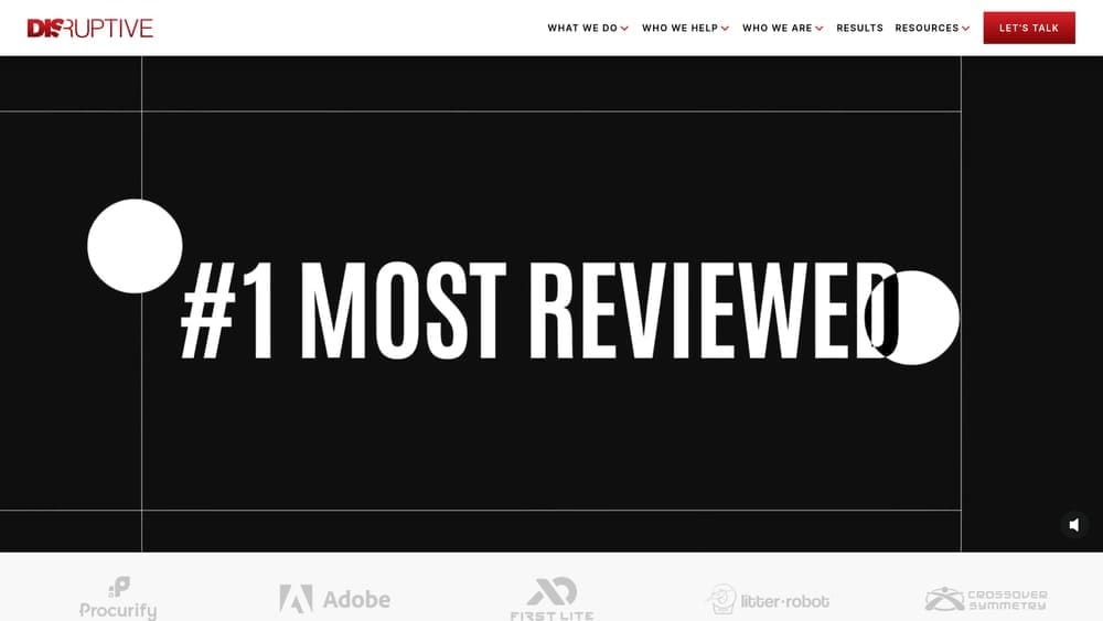 Screenshot of Disruptive Advertising website