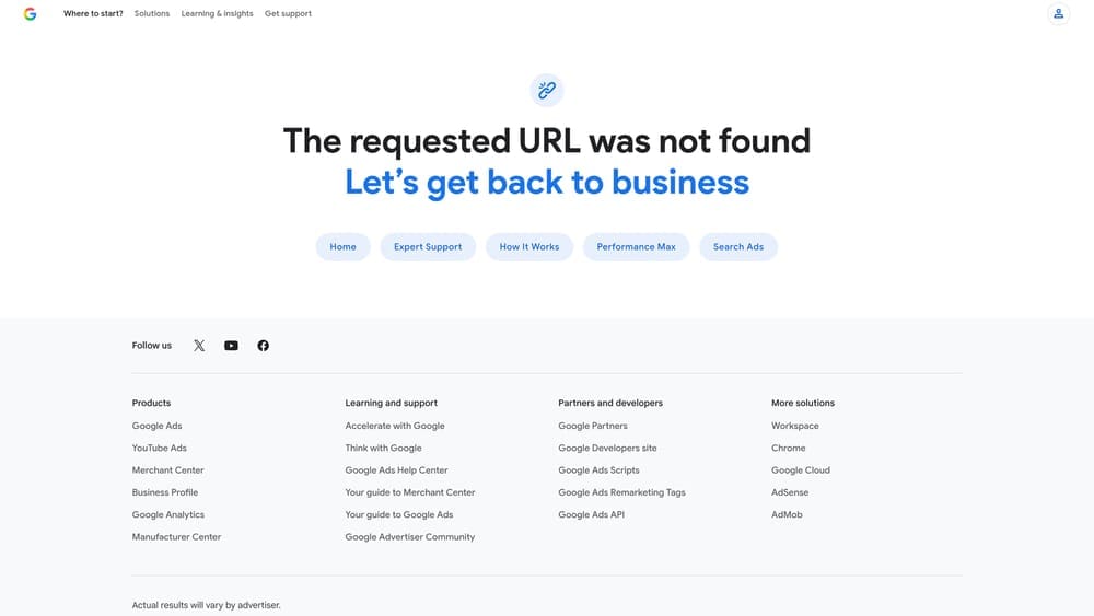 Screenshot of Google Local Services Ads website