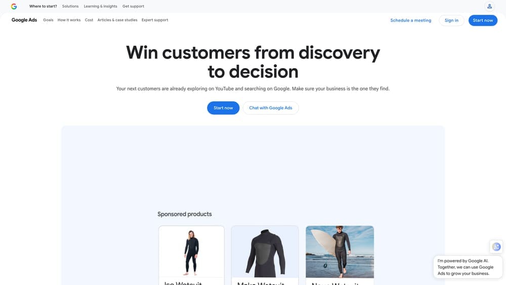 Screenshot of Google Ads website