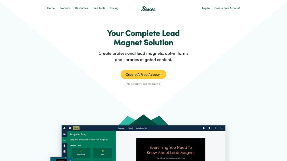 Screenshot of Beacon website