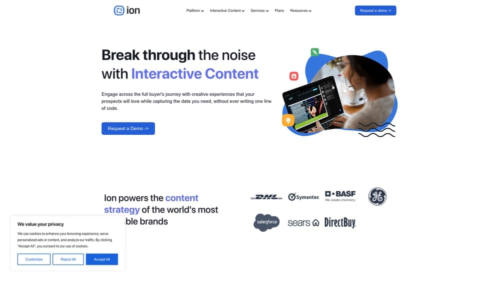 Screenshot of Rock Content website