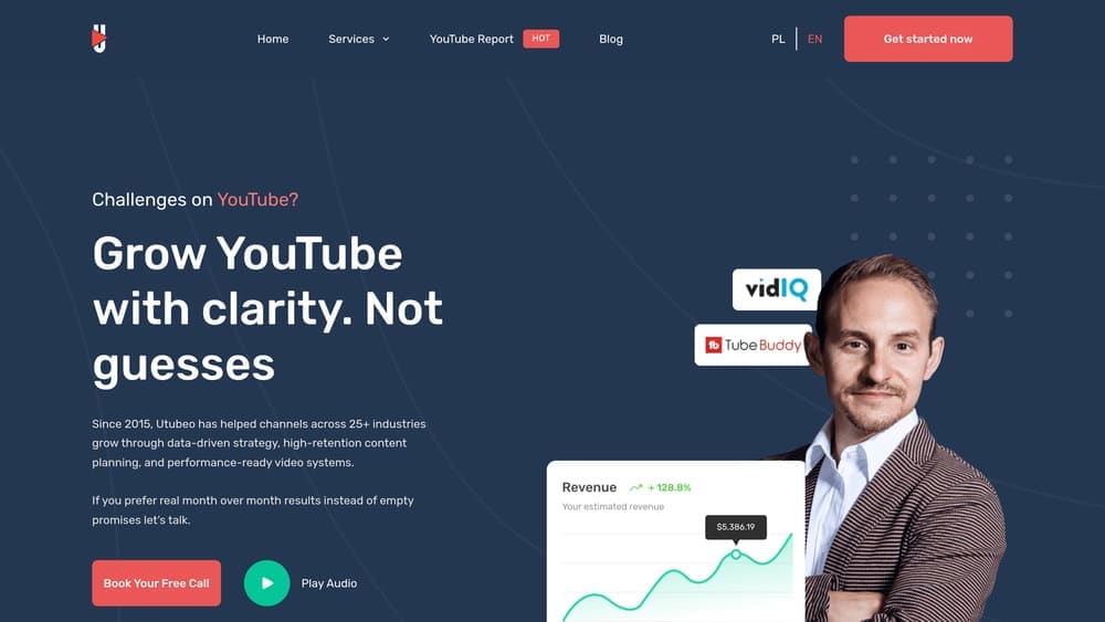 Screenshot of Utubeo website
