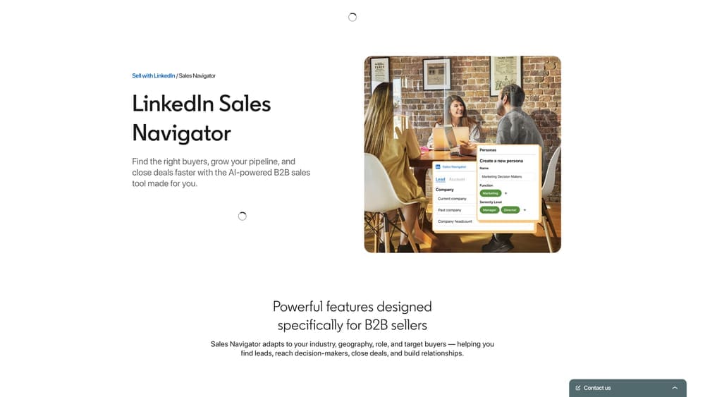 Screenshot of LinkedIn Sales Navigator website