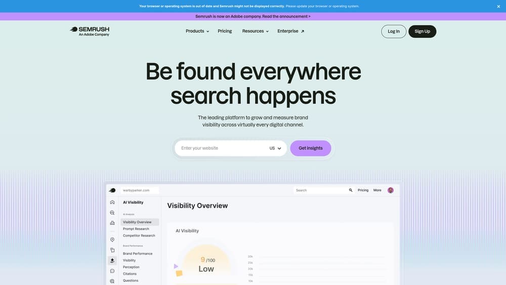 Screenshot of SEMrush PPC Toolkit website